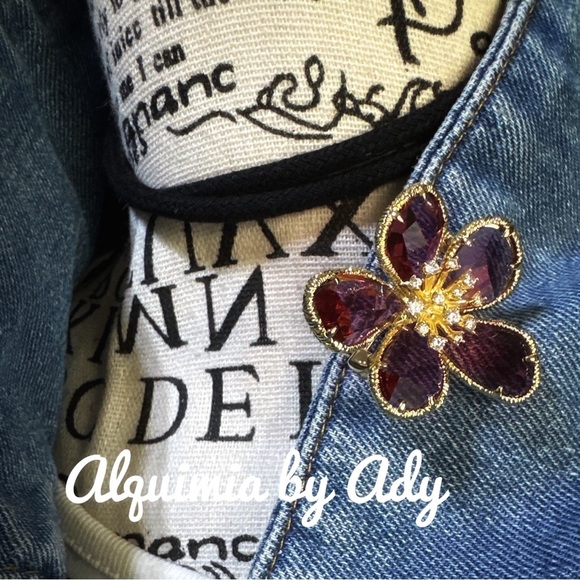 Alquimia by Ady Pink and Gold Flower Necklace - Picture 4 of 4
